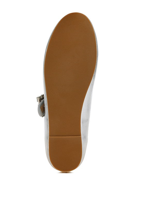 Women Upstage Crystal Buckle Mary Jane Ballerinas | Zarnesh