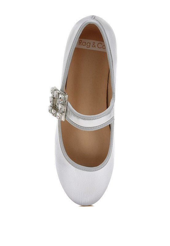 Women Upstage Crystal Buckle Mary Jane Ballerinas | Zarnesh