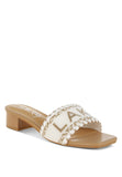 Women Vacay Babe Lake Como Beaded Slip On Low Block Heels Zarnesh