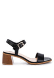 Women Varya Ankle Strap Pin Buckle Stacked Heel Sandals | Zarnesh