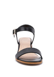 Women Varya Ankle Strap Pin Buckle Stacked Heel Sandals | Zarnesh