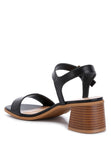 Women Varya Ankle Strap Pin Buckle Stacked Heel Sandals | Zarnesh