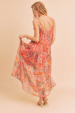 Women Violetta V Neck Tiered Sleeveless Pockets Maxi Dress Zarnesh