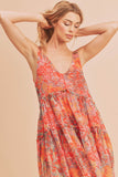 Women Violetta V Neck Tiered Sleeveless Pockets Maxi Dress Zarnesh