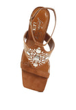Women Warda Jeweled Shiny Stiletto Ankle Strap Heels Zarnesh