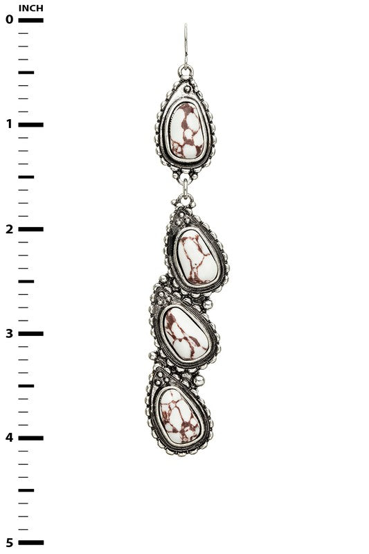 Women’s Western Statement Stone Drop Earrings | Zarnesh