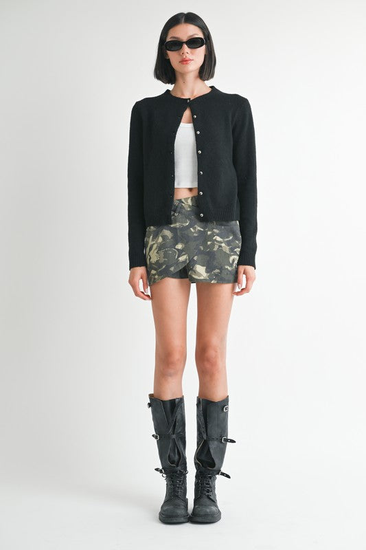 Women’s Wrapped Camo with Button Mini Skirt | Zarnesh