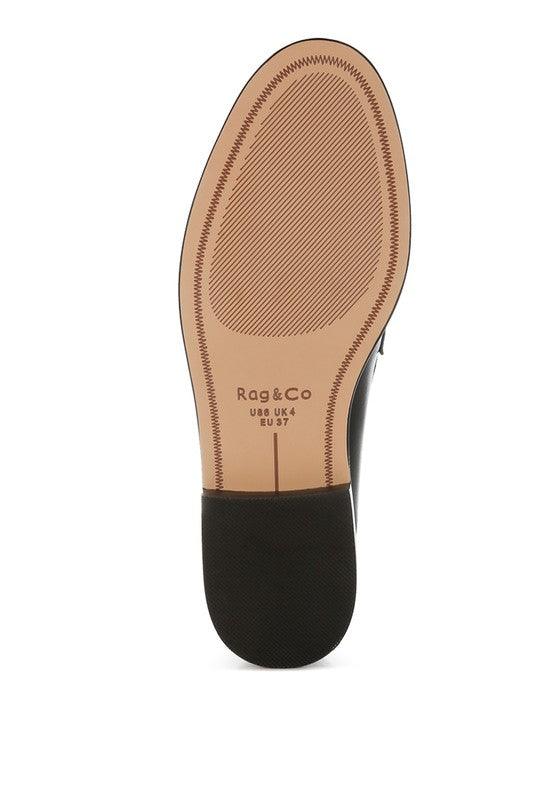 Women Yelena Genuine Leather Mock Stitch Tassel Loafers Zarnesh