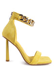 Women Last Sip Heeled Faux Suede Chain Strap Sandal | Zarnesh