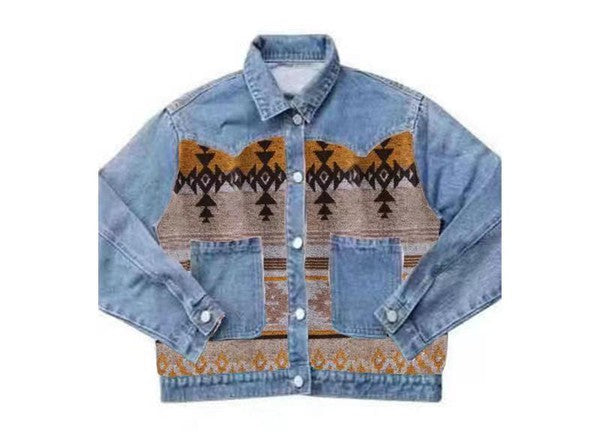 Women’s Aztec Print Cropped Western Jacket | Zarnesh  