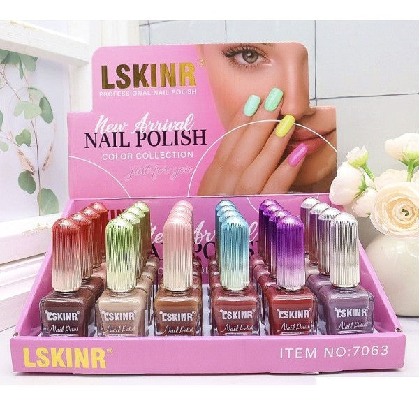 Women's 24pcs Brown Red Tone Gel Nail Polish Collection | Zarnesh