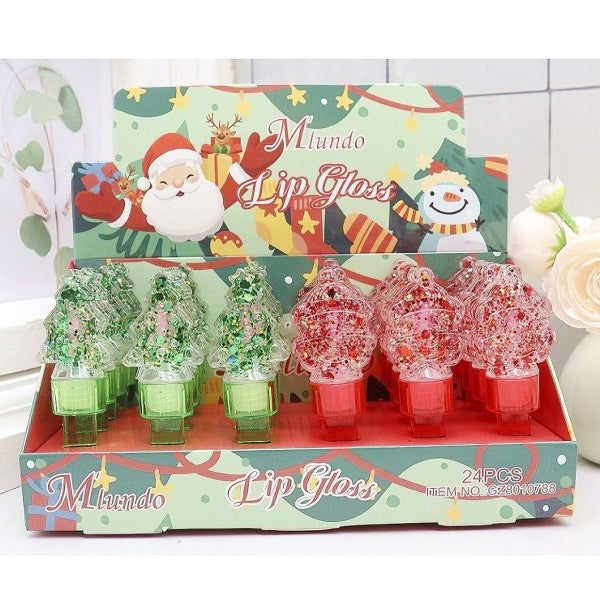 Women's 24pcs Hydrating Christmas Santa Tree Lip Gloss Set | Zarnesh