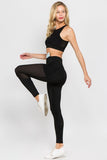 Women’s Active Jersey Mesh Panel High-Waisted Leggings | Zarnesh