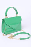 Women’s Patent Mini Gold Chain Strap Handbag | Zarnesh