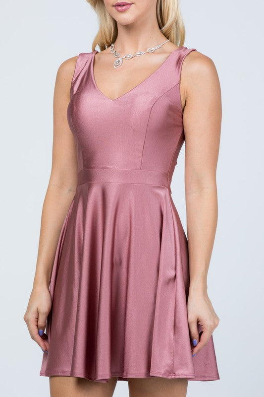 Women's Sleeveless Dalia Fit and Flared Tricot Dress | Zarnesh