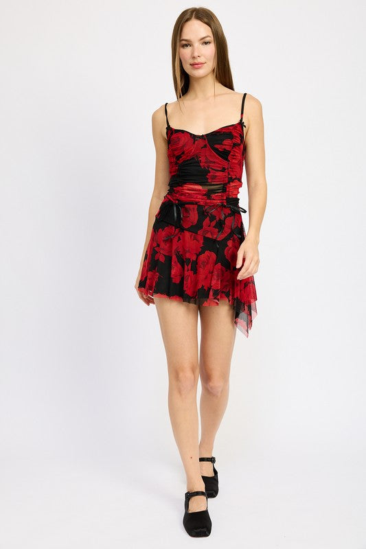 Women’s Asymmetrical Halter Sharkbite Hem Mini Skirt | Zarnesh