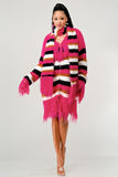 Women’s Athina Fuzzy Striped Faux Fur Fringe Sweater | Zarnesh