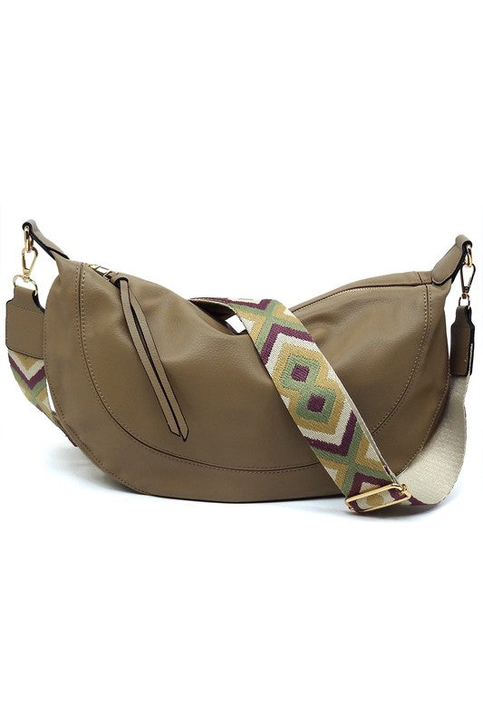 Women's Aztec Guitar Strap Slouchy Crossbody Bag | Zarnesh