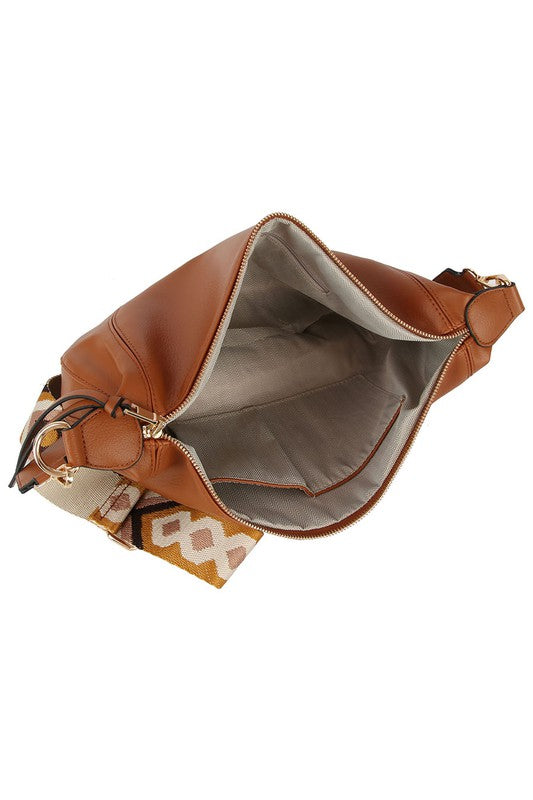 Women's Aztec Guitar Strap Slouchy Crossbody Bag | Zarnesh