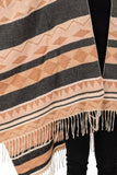 Women’s Aztec Pattern Fringe Ruana Poncho Wrap Shawl | Zarnesh
