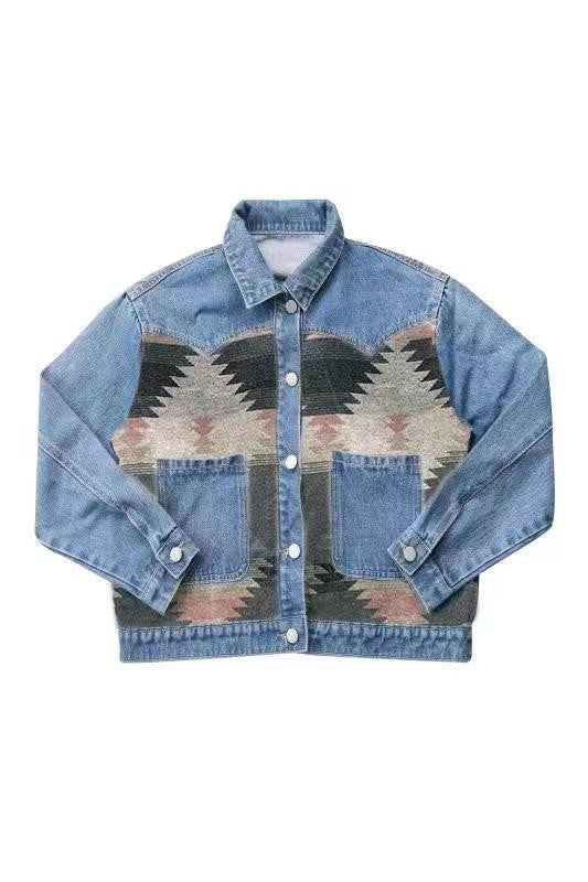 Women’s Aztec Print Cropped Western Jacket | Zarnesh  