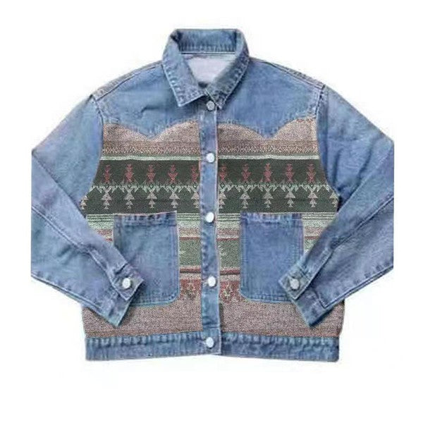 Women’s Aztec Print Cropped Western Jacket | Zarnesh  