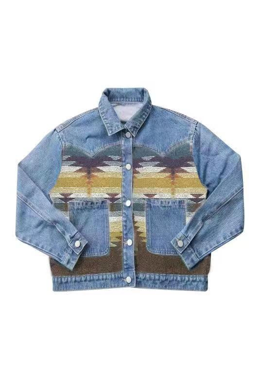 Women’s Aztec Print Cropped Western Jacket | Zarnesh  