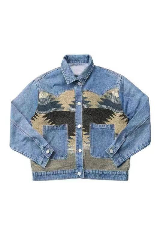 Women’s Aztec Print Cropped Western Jacket | Zarnesh  