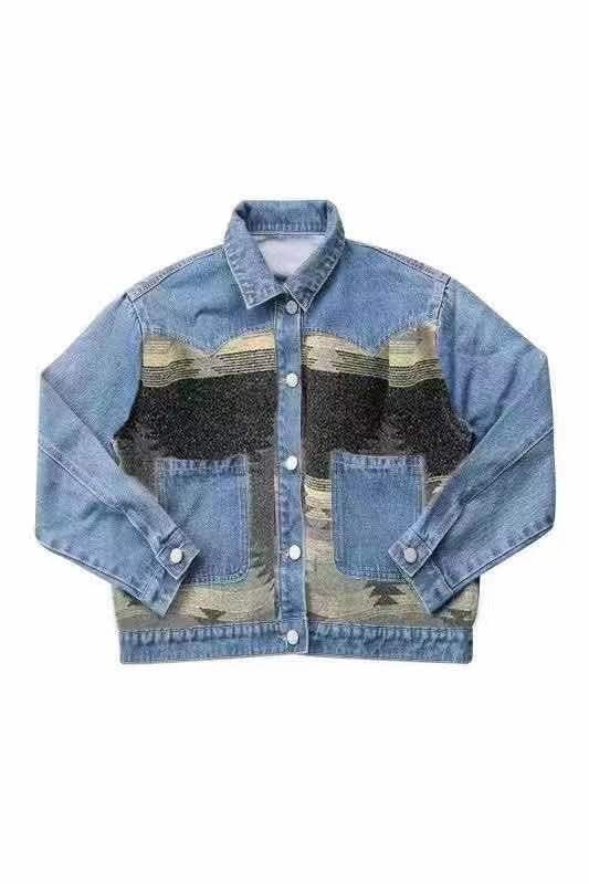 Women’s Aztec Print Cropped Western Jacket | Zarnesh  