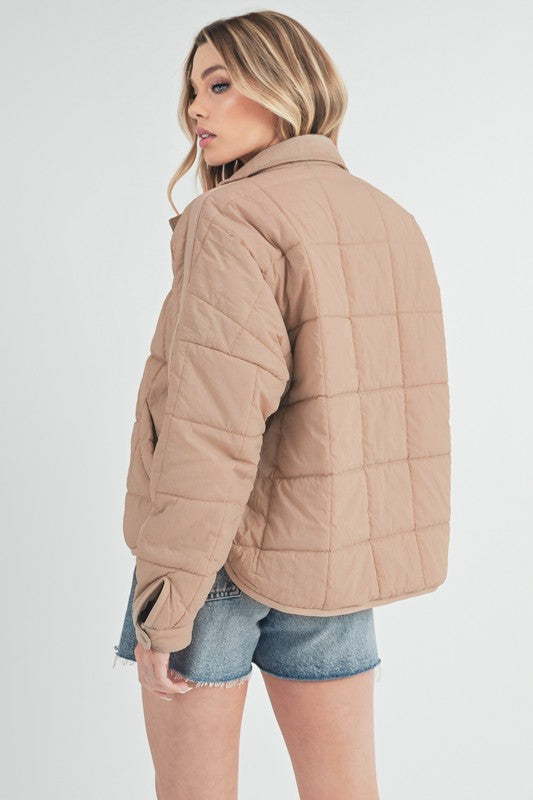Women’s Bebe Oversized Boxy Snap Button Puffer Jacket | Zarnesh