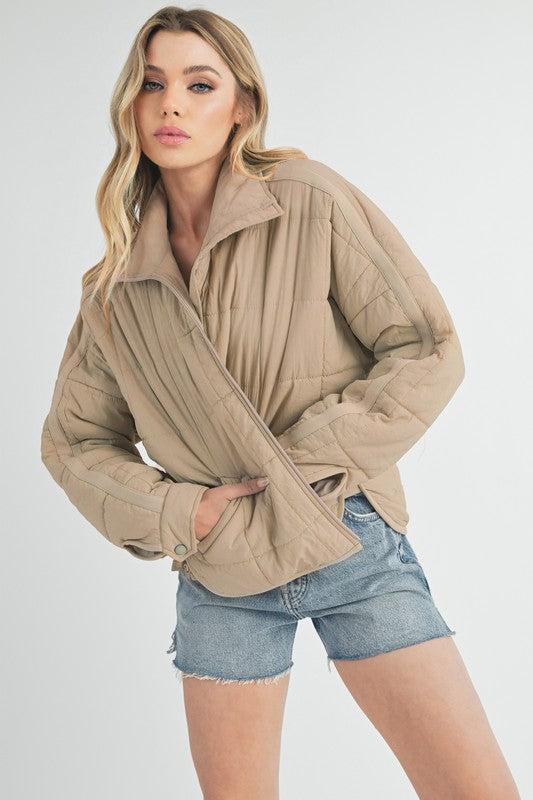 Women’s Bebe Oversized Boxy Snap Button Puffer Jacket | Zarnesh