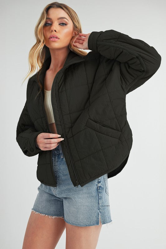 Women’s Bebe Oversized Boxy Snap Button Puffer Jacket | Zarnesh