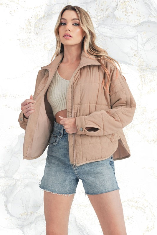 Women’s Bebe Oversized Boxy Snap Button Puffer Jacket | Zarnesh