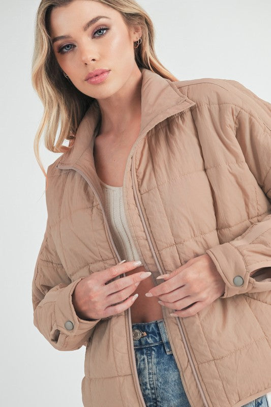 Women’s Bebe Oversized Boxy Snap Button Puffer Jacket | Zarnesh