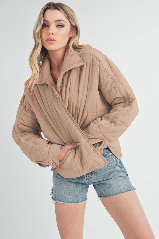 Women’s Bebe Oversized Boxy Snap Button Puffer Jacket | Zarnesh