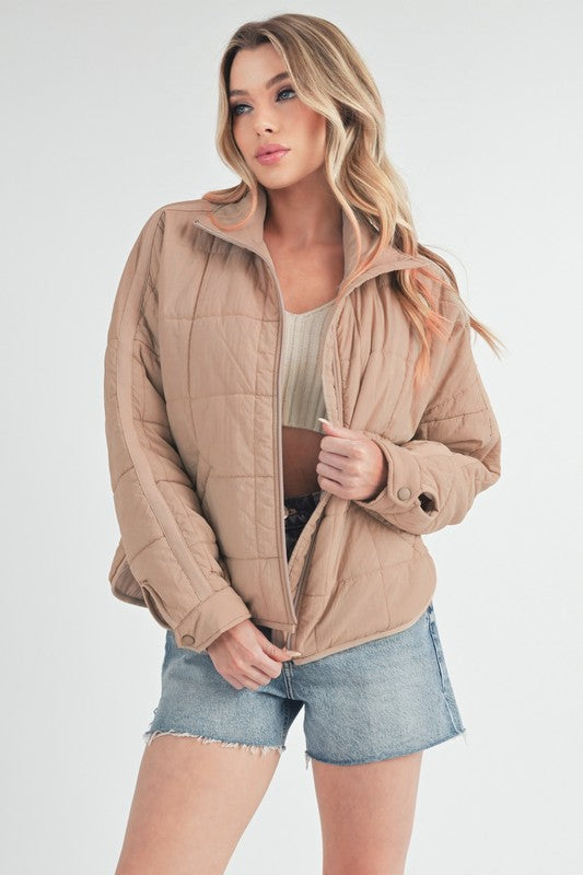Women’s Bebe Oversized Boxy Snap Button Puffer Jacket | Zarnesh