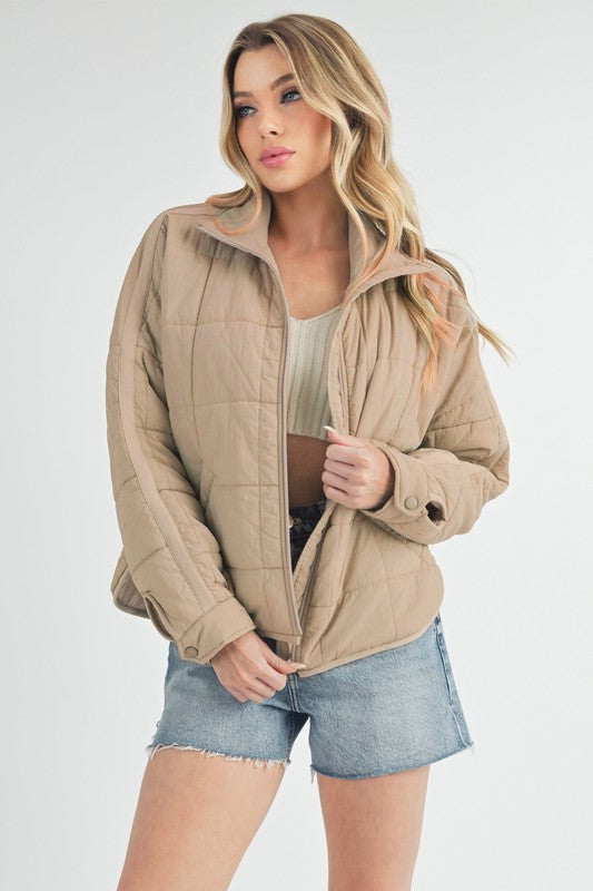Women’s Bebe Oversized Boxy Snap Button Puffer Jacket | Zarnesh