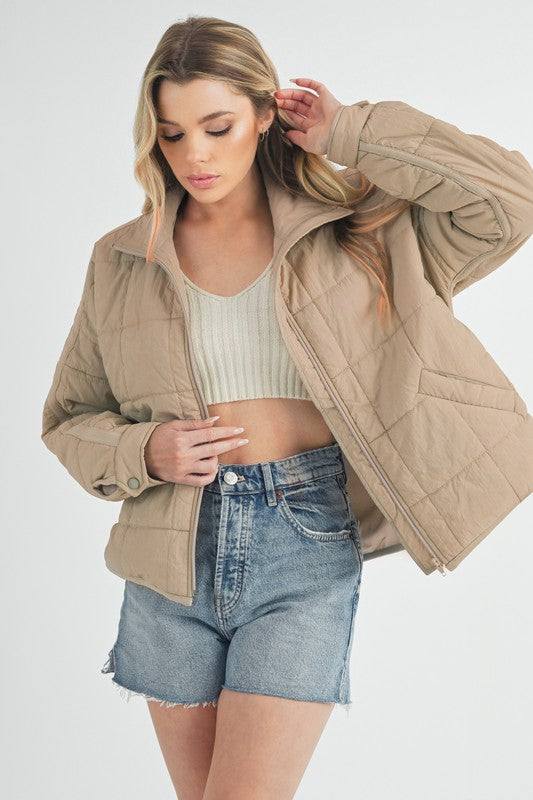 Women’s Bebe Oversized Boxy Snap Button Puffer Jacket | Zarnesh