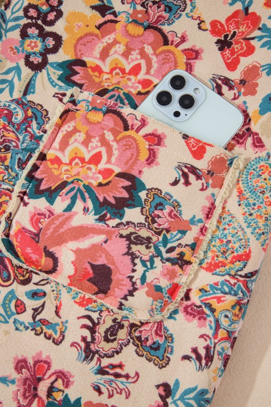 Women’s Floral Warmth Sherpa Lined Hooded Jacket | Zarnesh