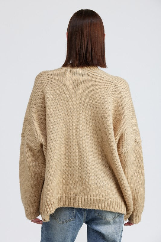Women’s Oversized Open Front Long Sleeve Cardigan | Zarnesh