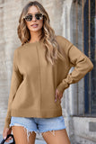 Women’s Solid Pullover Front Center Seam Drop Shoulder Sweater| Zarnesh