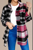 Women’s Black Plaid Colorblock Loose Shacket | Zarnesh