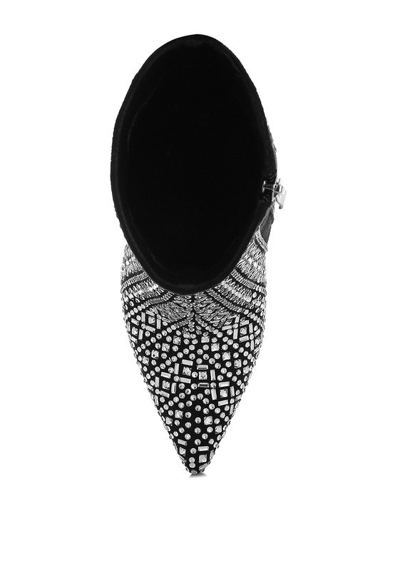 Women's Blaze Rhinestones Stiletto Boots | Zarnesh