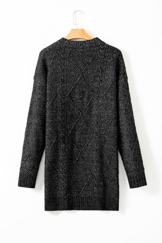 Women’s Cable Knit Drop Shoulder Oversized Sweater Dress | Zarnesh