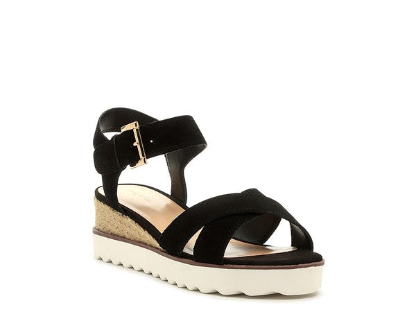 Women's Casa Pin Buckle Ankle Strap Wedge Sandals | Zarnesh