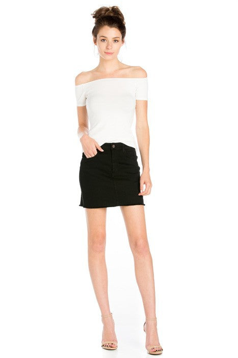 Women’s Jeans Raw Hem Vintage Denim Mini Skirt | Zarnesh