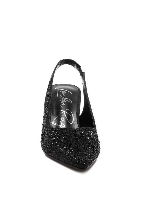 Women's Pearl Embellished Slingback Kitten Heel | Zarnesh