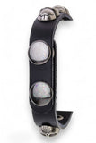 Women's  Skull Studs Leather Cuff Bracelet |  Zarnesh