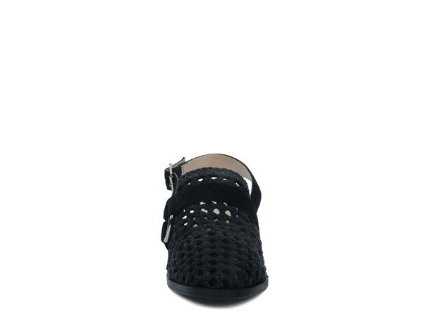 Women's Stylish Black Slingback Block Stake Heels | Zarnesh