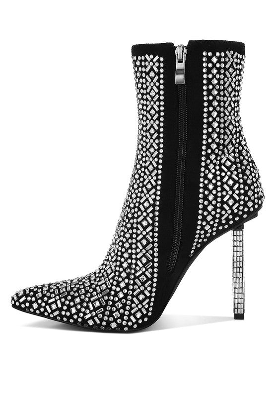 Women's Blaze Rhinestones Stiletto Boots | Zarnesh
